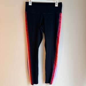 Victoria's Secret PINK High Waist Yoga Leggings with Rainbow Side Stripe Size La